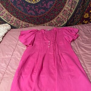 Women LOFT pink dress, size L, bight pink color, new without tags